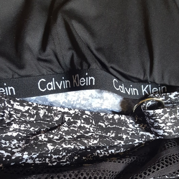 Calvin Klein Mesh Inset Waist One Piece Swim Suit - Picture 7 of 8